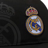 2024 Compatible with Real Madrid Official Soccer Cap Black with Faded Version Logo