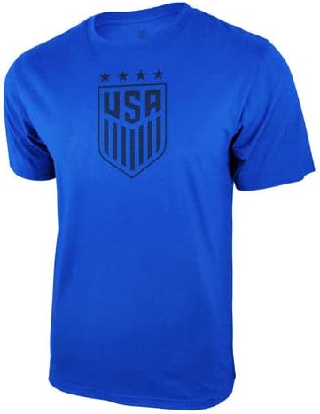 Icon Sports U.S. Soccer Federation USMNT Logo Adult T-Shirt Royal Blue Color 4 Stars