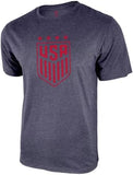 Icon Sports U.S. Soccer Federation USMNT Logo Adult T-Shirt Grey w/ Red Logo