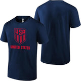 U.S. Soccer USMNT Official Men Navy Soccer T-Shirt Red Logo