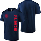 U.S. Soccer USMNT Official Men Navy Soccer T-Shirt Side Red Logo