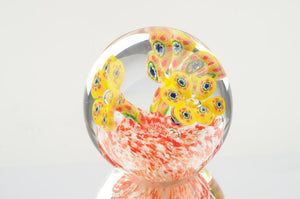 M Design Art Handcraft Pink Rose in Clear Star Fish Paperweight