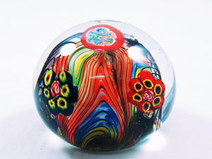 M Design Art Handcraft Striped IceBerg Bubble Handmade Glass Paperweight